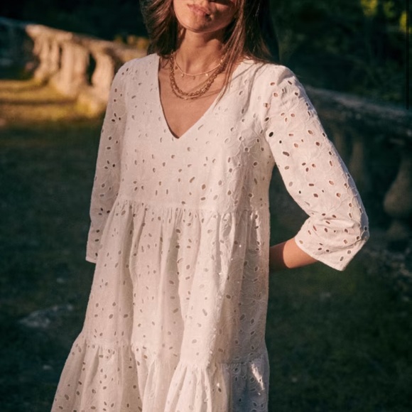 Sezane Aura Ecru Dress sz 36 - Picture 3 of 7